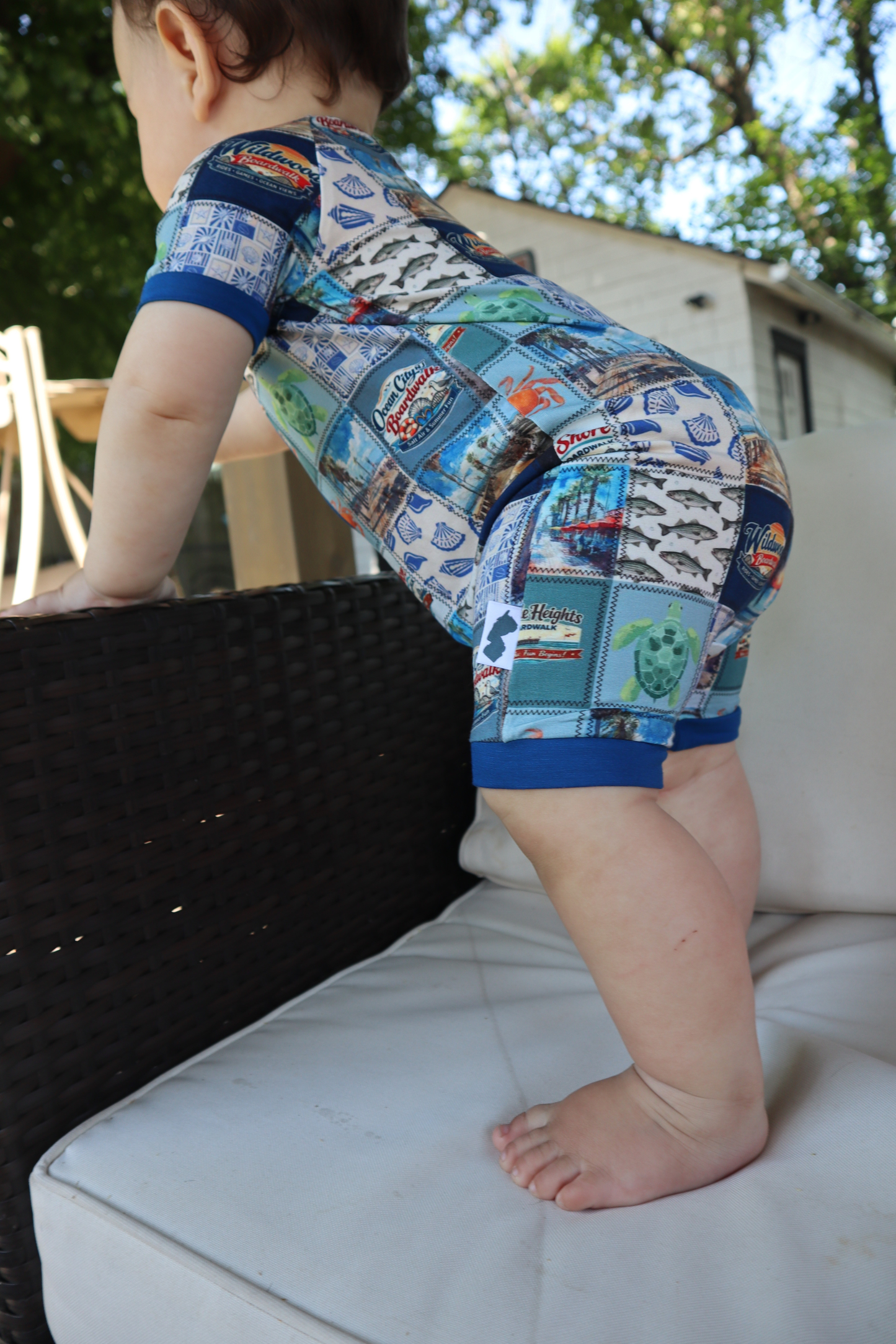Jersey Shore Patchwork Bamboo Romper