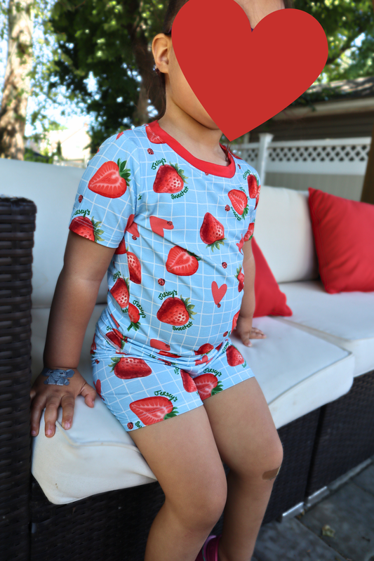 Sweet Jersey Girl Strawberry Bamboo Toddler Set