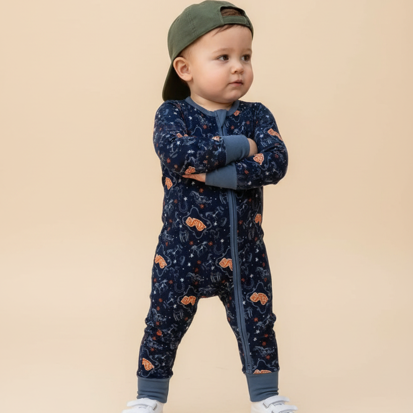 New Jersey Horse Convertible Baby Footie with Grips