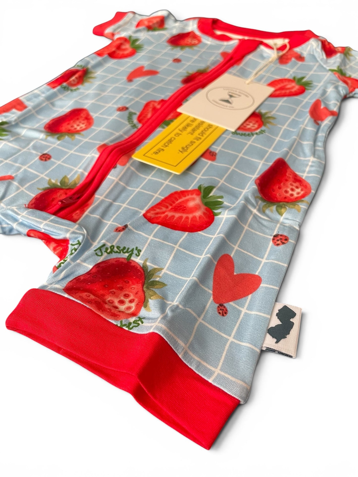Sweet Jersey Strawberry Bamboo Romper