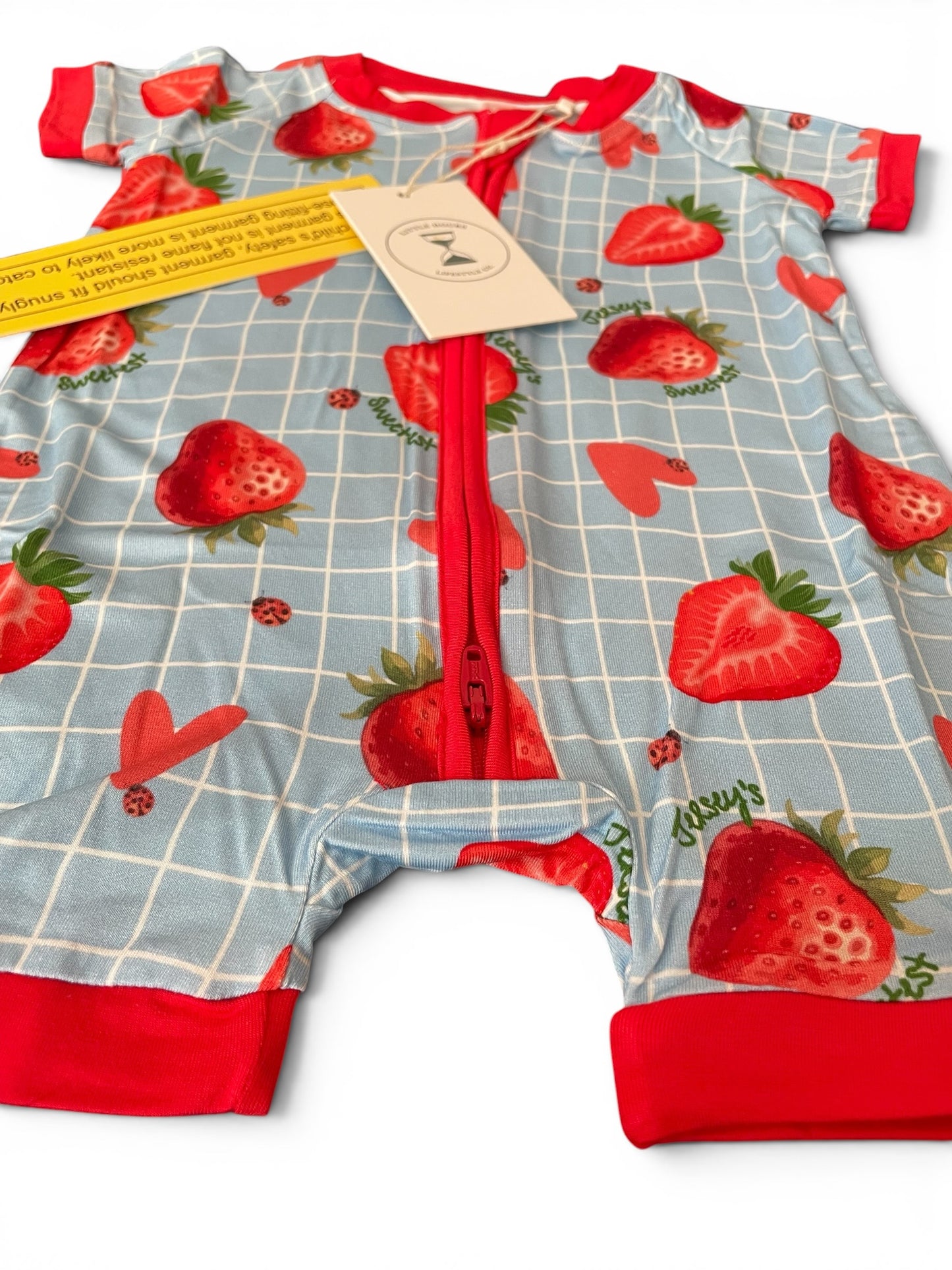 Sweet Jersey Strawberry Bamboo Romper