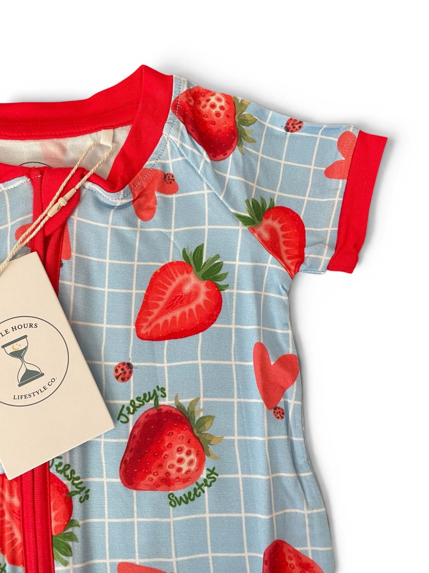 Sweet Jersey Strawberry Bamboo Romper