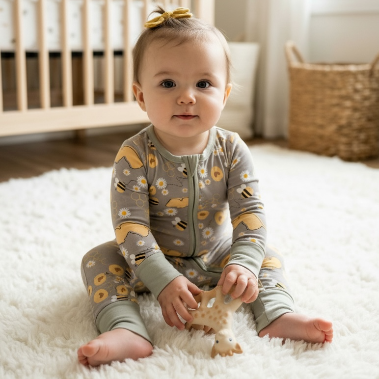 New Jersey Honey Bee Convertible Baby Footie with Grips
